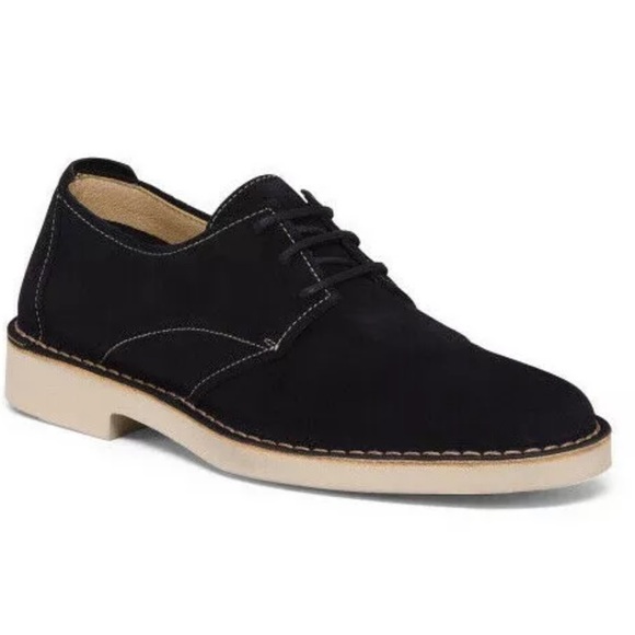 BARNEYS NEWYORK SUEDE PLAIN TOE 3 EYE BLUCHER